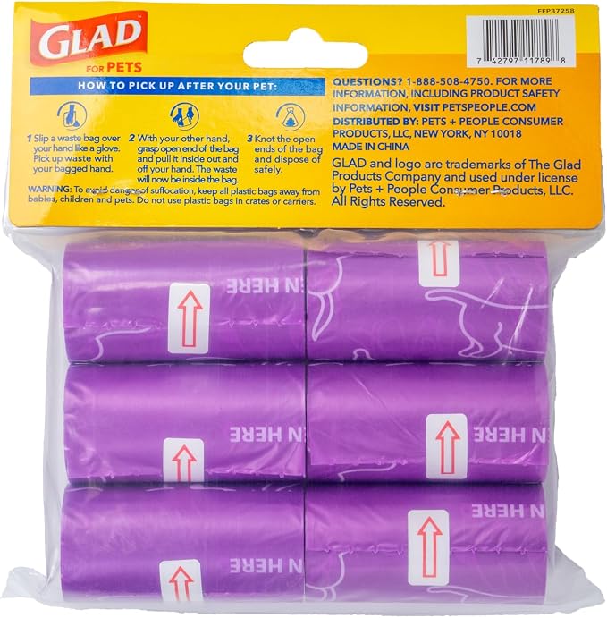Glad for Pets Scented Waste Bags, Tear Resistant Pet Poop Pick-up Bags - Image 3