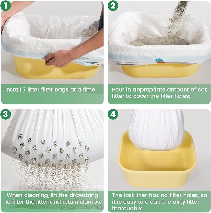 7-Day Sifting Litter System Bags, Heavy Duty Thickened Liners 37x18 Inch - Image 6