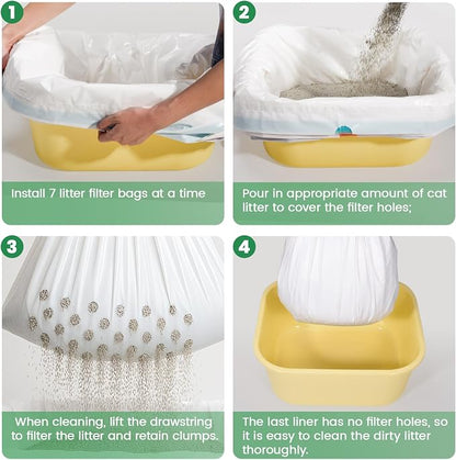 7-Day Sifting Litter System Bags, Heavy Duty Thickened Liners 37x18 Inch - Image 6