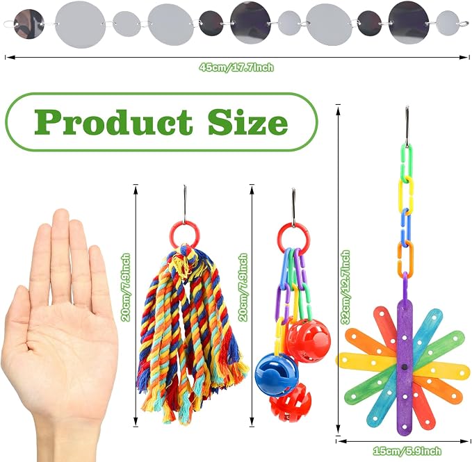 Small Bird Toys Parakeet Cage Accessories, Parakeet Toys, Swing Hanging - Image 2