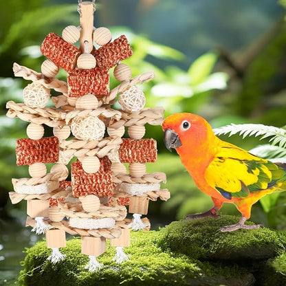 Bird Toys - Natural Corn Cob and Loofah Slices - Image 4