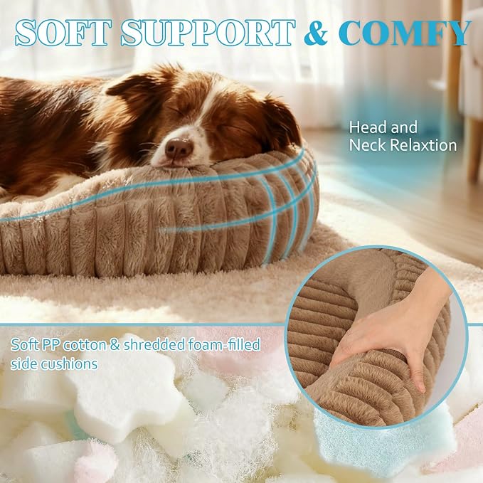 Washable Medium Size Dog Bed, Durable Calming Orthopedic Pet Bed - Image 2