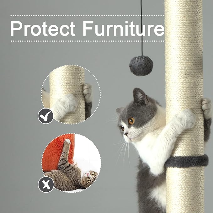 PEEKAB 32" Tall Cat Scratching Post Sisal Scratch Posts, - Image 3