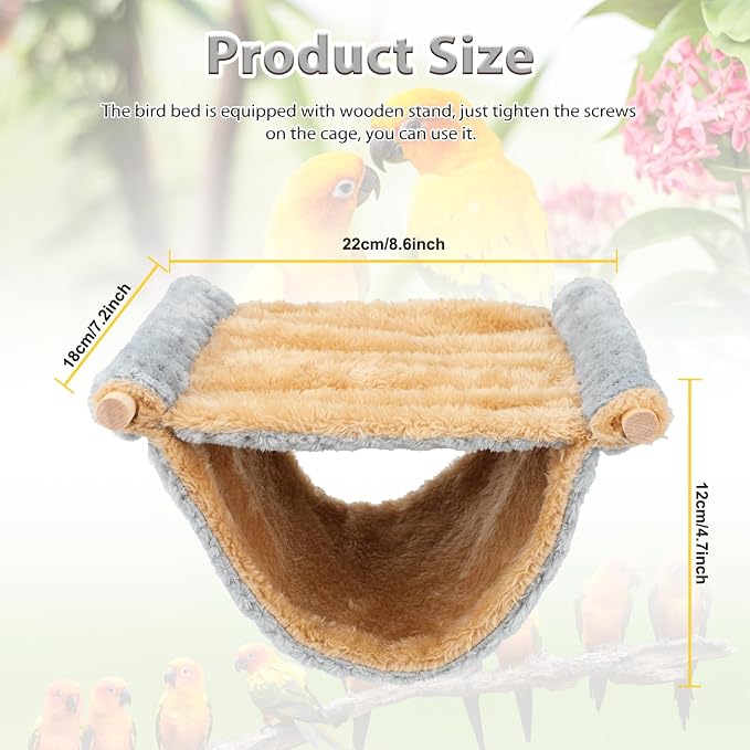 BWOGUE Winter Warm Bird Nest Bed Hanging Hammock Snuggle Hut Parrot House Tent - Image 2