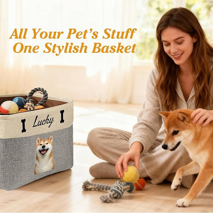 Personalized Dog Cat Toy Storage Basket - Image 2