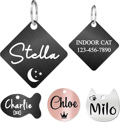Ultra Joys Cat ID Tag Personalized Pet Tags, Durable Stainless Steel Small Pet by UltraJoys