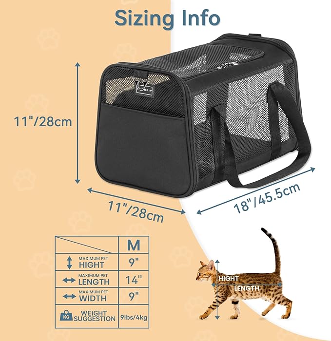 Airline Approved Cat Carrier, Soft-Sided Collapsible Pet Carrier - Image 2