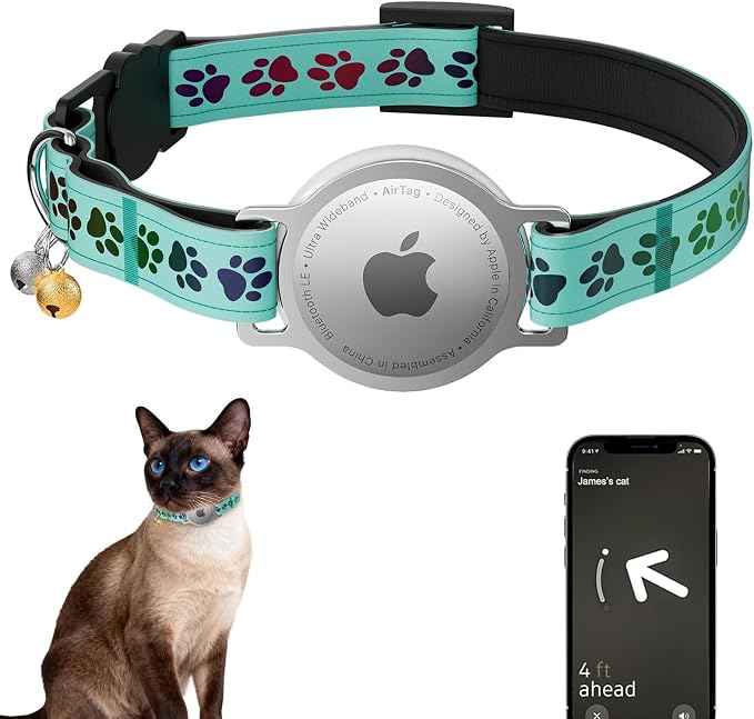 AirTag Cat Collar, Breakaway Cat Tracker Collar, Airtag Holder Compatible by Unknown