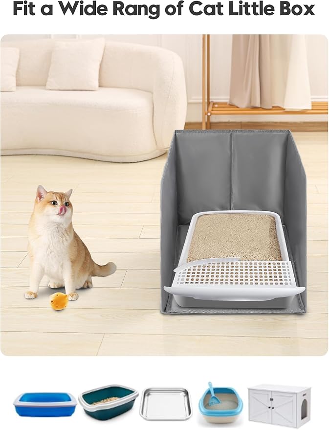 Waterproof Cat Litter Box Enclosure Splash Guard - Image 6