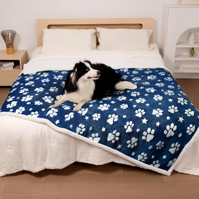 Waterproof Blanket for Dog Puppy Cat, Cute 3D Textured Paw Dog Blanket for Bed - Image 6