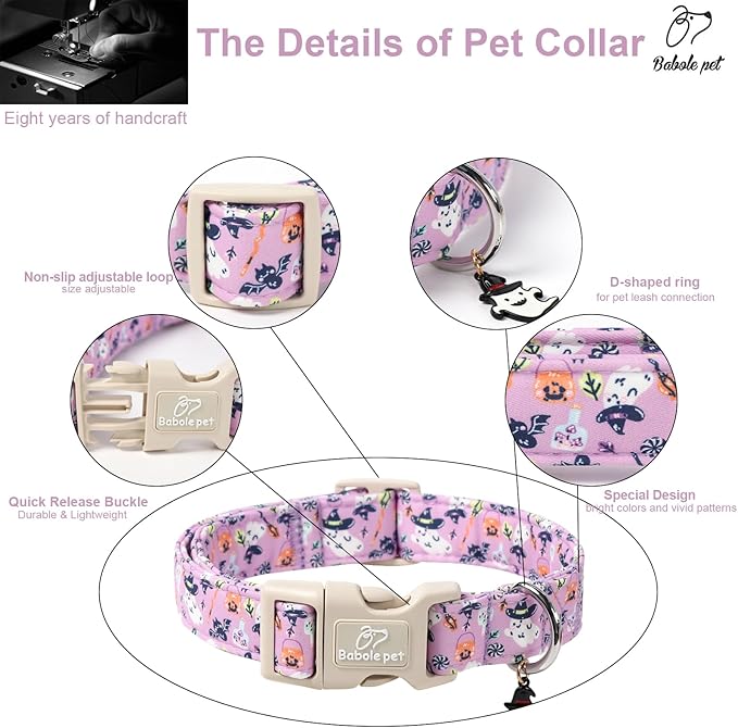 Halloween Dog Collar Cute Wizard Ghost Puppy Collar - Image 3