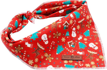 Lionet Paws Christmas Dog Bandana Washable Cotton Handkerchief Scarf Triangle - Image 5
