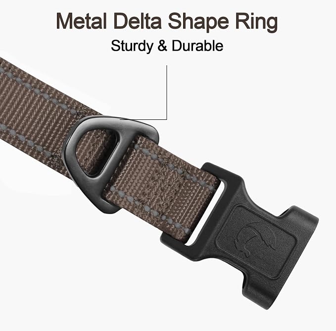 Joytale Reflective Dog Collar, Soft Neoprene Padded, Metal D-Ring, Nylon Pet - Image 3