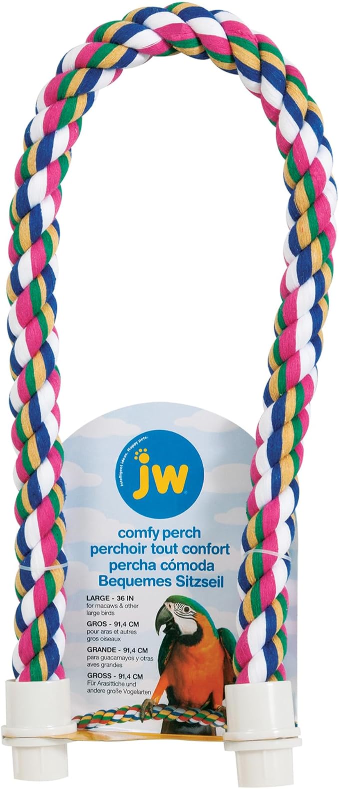 JW Pet Comfy Perch For Birds Flexible Multi-color Rope, Large by JWPet