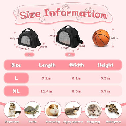 YUDODO Hamster Carrier Guinea Pig Carrier Bag Small Animal Sugar Glider Pouch - Image 2
