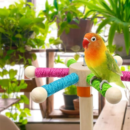 Bird Perch Toy for Cage, Spinning Windmill Bird Perch Toy, 360° Rotating - Image 7