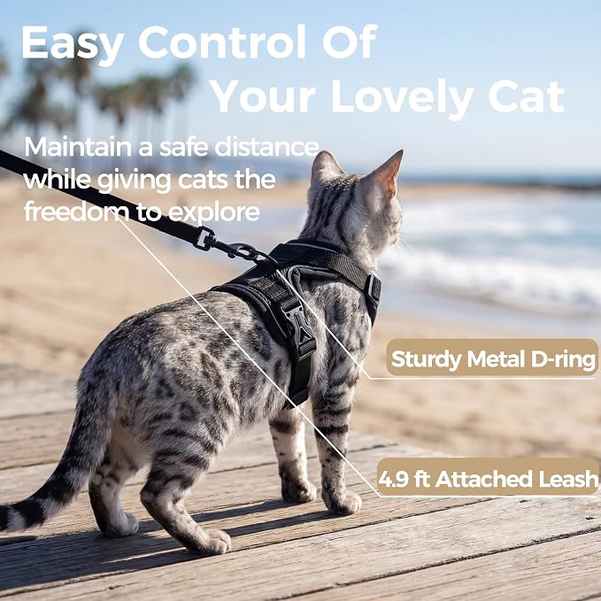 Cat Harness and Leash Set Escape Proof Tactical Extra Large Kitten Harness - Image 5