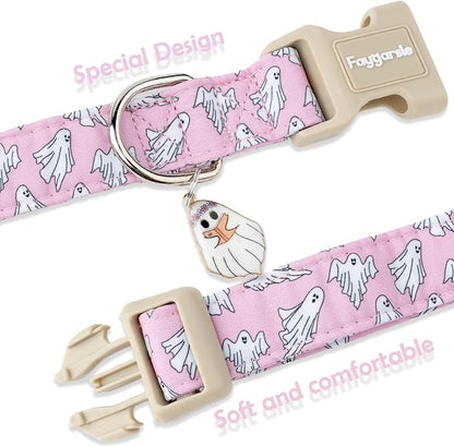Faygarsle Pink Ghost Pattern Dog Collar - Image 4