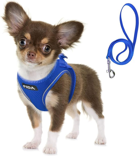 Fida Comfy Dog Harness with Leash, Soft Puppy Vest Escape Proof, Breathable by Fida