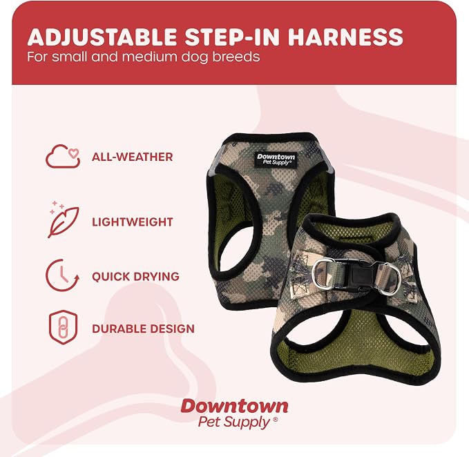 Downtown Pet Supply Step in Dog Harness No Pull, Camo Green - Image 3