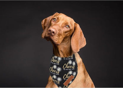Realeaf New Year Dog Bandanas 2 Pack, Cheers to The New Year Dog Scarf - Image 6