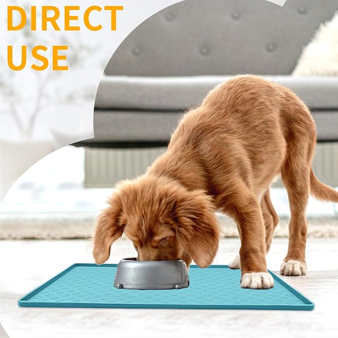 Ptlom Dog Food Mat Anti-Slip Pet Bowl Mats - Image 3
