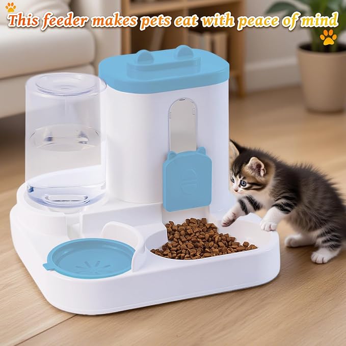 Gravity Cat Feeder and Water Dispenser, 2 in 1 Automatic Cat Feeder, 2 Pack - Image 3