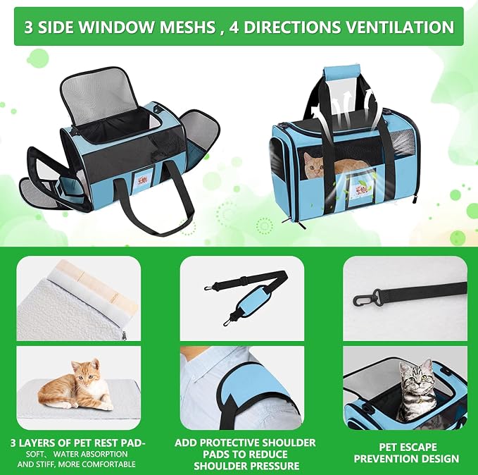 Extra Large Pet Carrier 20 lbs+, Soft Sided Cat Carriers - Image 4
