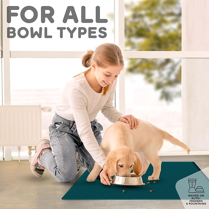 Dog Food Mat - 28x18 Raised Edges Dogs Mat - Image 6