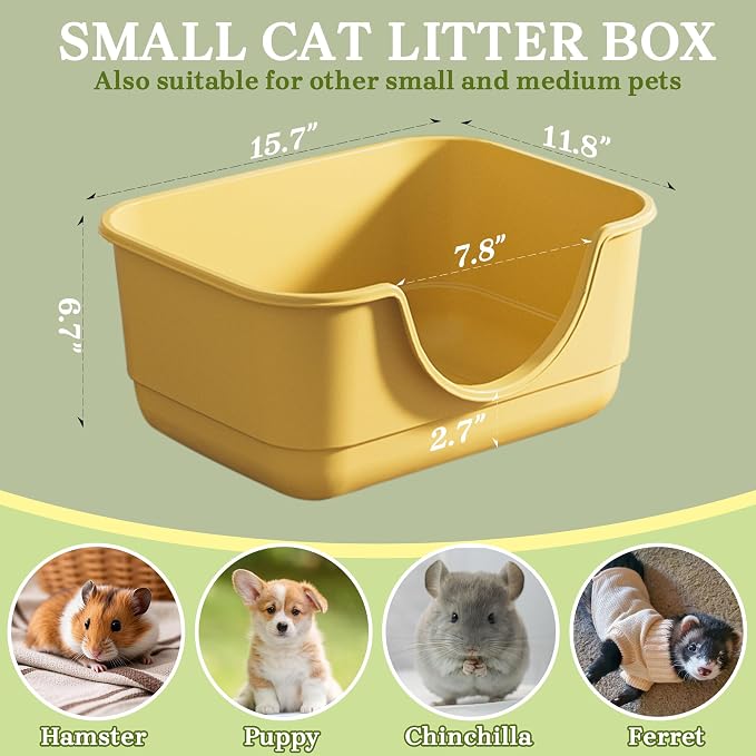Low Entry Small Litter Box for Kittens, Kitty Plastic Litter Boxes, Open Top - Image 5