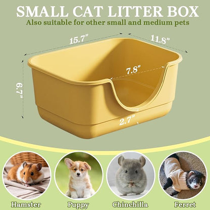 Low Entry Small Litter Box for Kittens, Kitty Plastic Litter Boxes, Open Top - Image 5