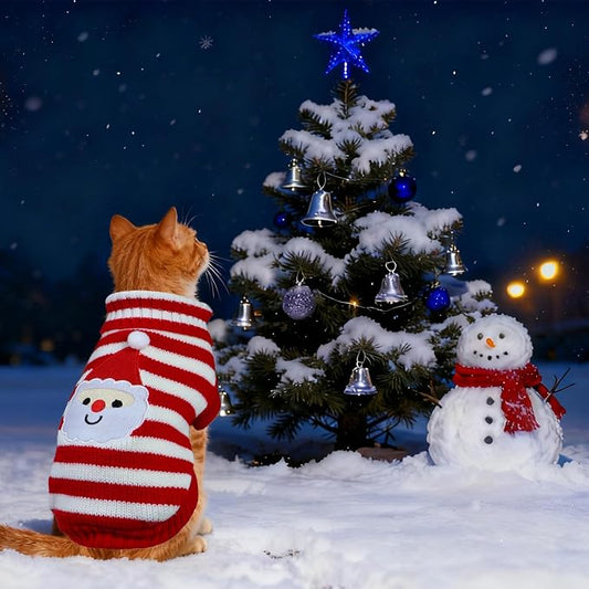 Cat Dog Christmas Sweater Pet Winter Warm Coat Pajamas Small Dog Sweaters - Image 2