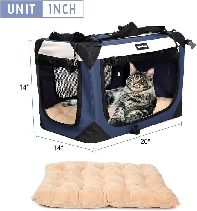 Collapsible Dog Travel Crate, Portable Soft-Sided Pet Carrier Extra Large Cat - Image 5