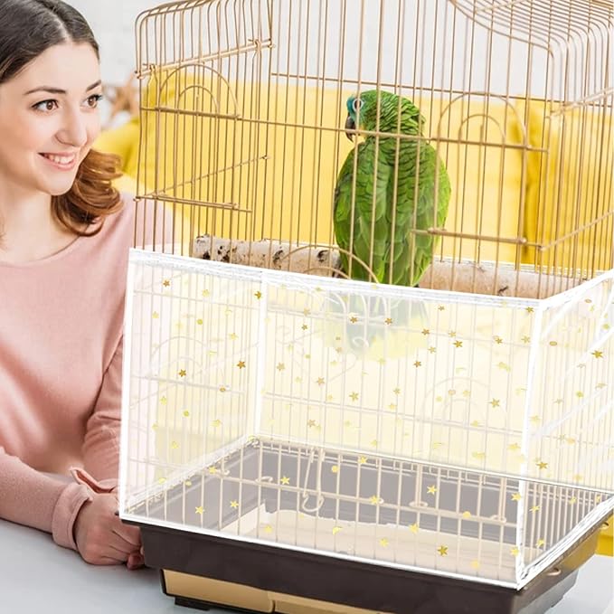 Daoeny Large Bird Cage Cover, Bird Cage Seed Catcher, Adjustable Soft Nylon - Image 6