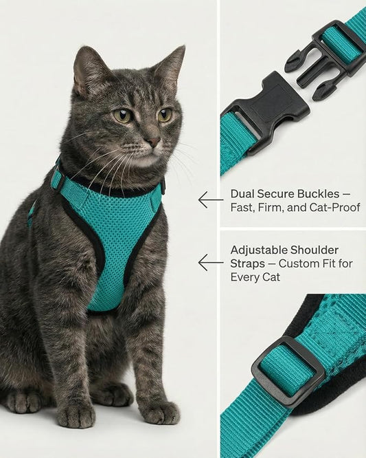 Luxelle 2 Pack Escape-Proof Cat Harness and Leash Set - Image 2