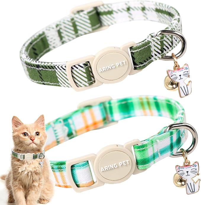 ARING PET 2 Pack Cat Collar-Cute Cotton Cat Collar by ARINGPET