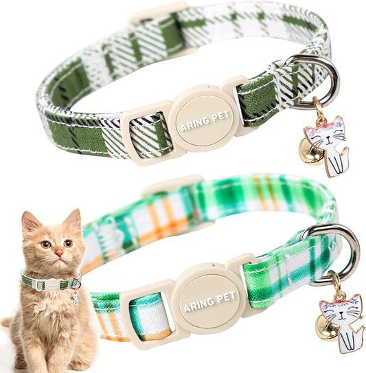 ARING PET 2 Pack Cat Collar-Cute Cotton Cat Collar by ARINGPET