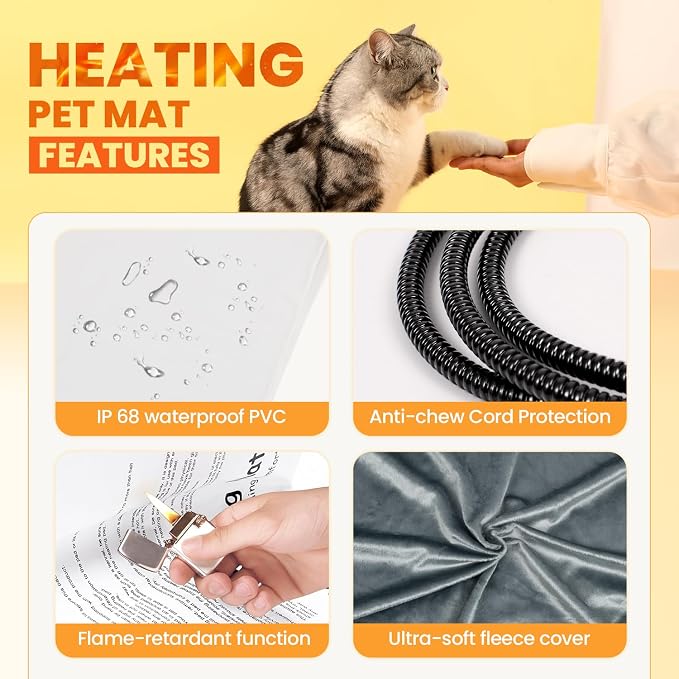 Indoor Heated Cat House, Adjustable Temperature Cat Heating Bed - Image 6