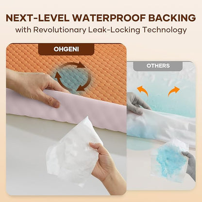 OhGeni 100% Waterproof Mattress Protector, Queen Size Mattress Soft Pad - Image 3