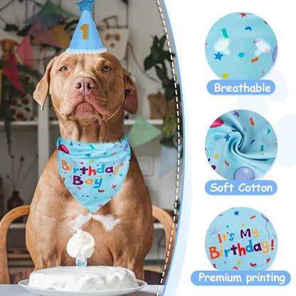 Dog Boy Girl Birthday Party Hat, Dog Birthday Party Supplies, Birthday Bandana - Image 5