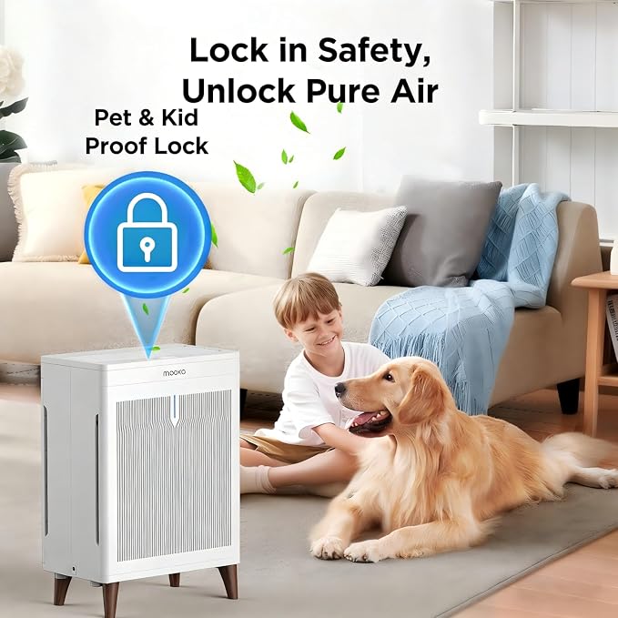 MOOKA Air Purifiers for Home Bedroom Large Room 2800 Ft², Double-Sided HEPA Air - Image 7