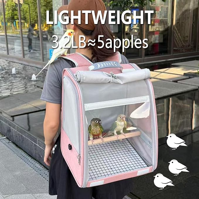 Bird Carrier Backpack, Portable Travel Bird Cage - Image 4