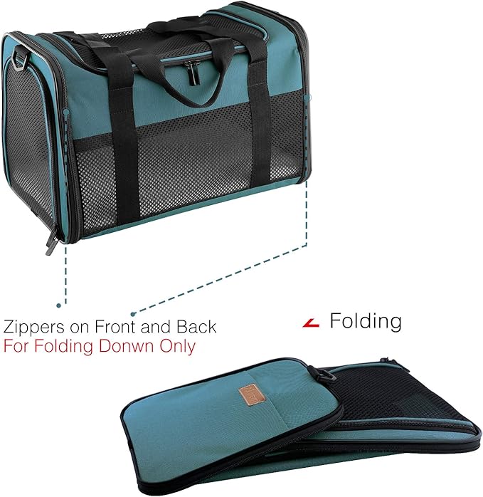 Cat Carrier - Portable Foldable Dog Pet Carrier, Soft-Sided Pet Bag up to 22 Lbs - Image 7
