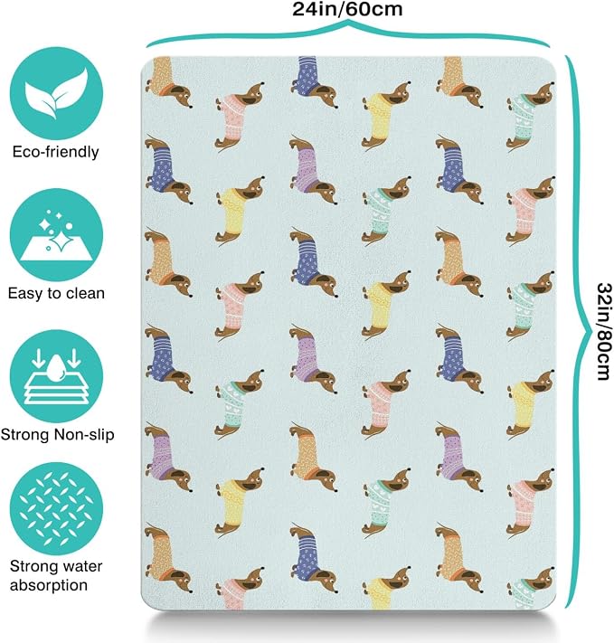 Dachshund Dog Food & Water Mat, Pet Feeding Mat - Image 5