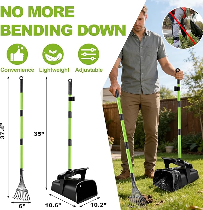 Pooper Scooper Swivel Bin & Rake - Image 3