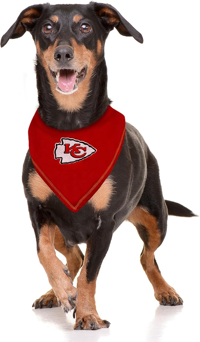 NFL Kansas City Chiefs TIE Bandana, Large/X-Large. Dog Bandana Scarf Bib - Image 3