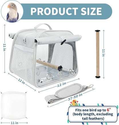 Small Bird Carrier Bag, Portable Travel Parrot Parakeet Carrier Cage - Image 2