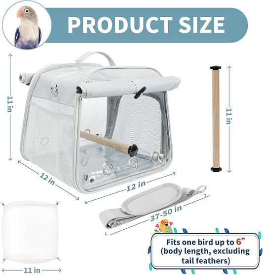 Small Bird Carrier Bag, Portable Travel Parrot Parakeet Carrier Cage - Image 2