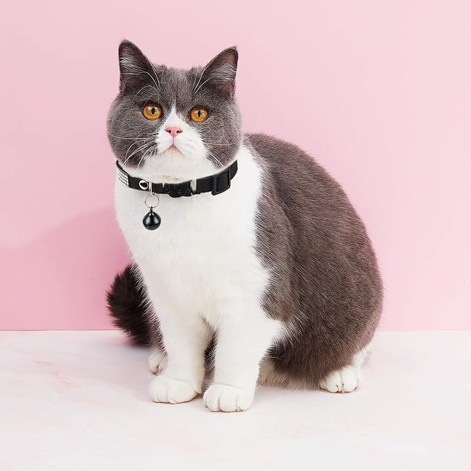 Weewooday 4 Pieces Rhinestones Cat Collars Breakaway Cat Collar - Image 8