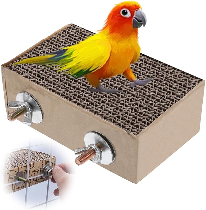 Paper Bird Perches Stand Platform Bird Chew Toy Parrot Cage Perch Cardboard by Unknown